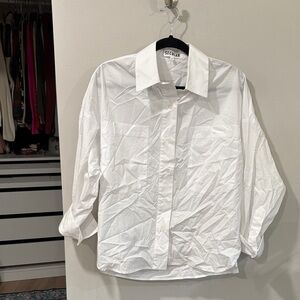 Woman’s  Classic White button up collared Shirt